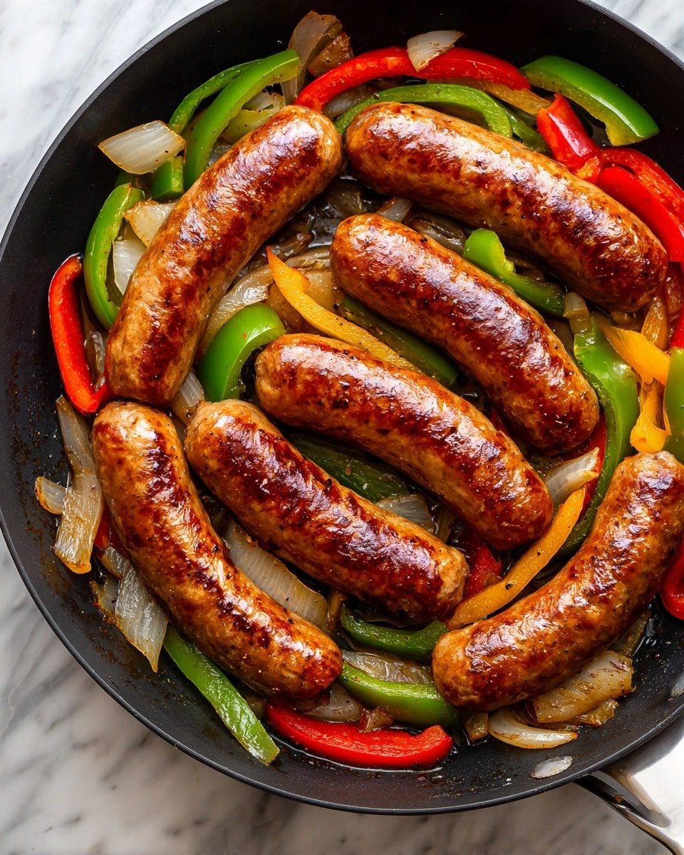 Andouille Sausage with Colorful Peppers and Onions Recipe - Recipe Image — Andouille Sausage with Colorful Peppers and Onions, smoky sausage and bell peppers skillet, spicy sausage and vegetable stir-fry, hearty weeknight dinner ideas, flavorful sausage and pepper dish