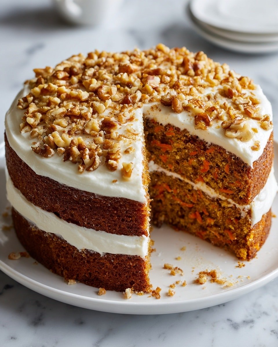 Carrot Walnut Cake Recipe - Recipe Image — Carrot Walnut Cake, best carrot walnut cake, moist carrot cake with walnuts, homemade carrot cake, festive carrot walnut dessert