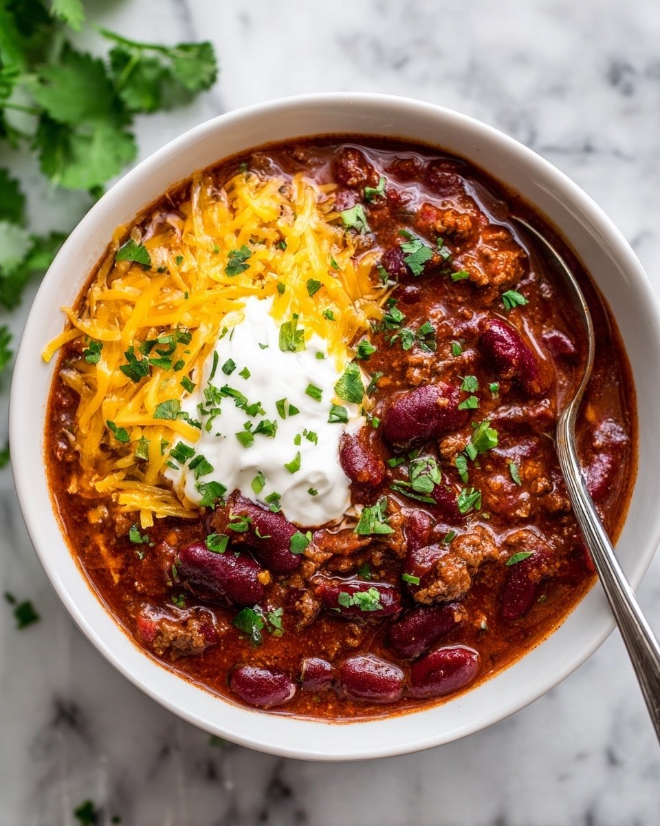 Hearty Chili Con Carne Recipe with Beer and Kidney Beans Recipe - Recipe Image — Hearty Chili Con Carne, Hearty Chili Con Carne with Beer and Kidney Beans, Chili Con Carne recipes, Comforting beef chili, Spicy beer chili