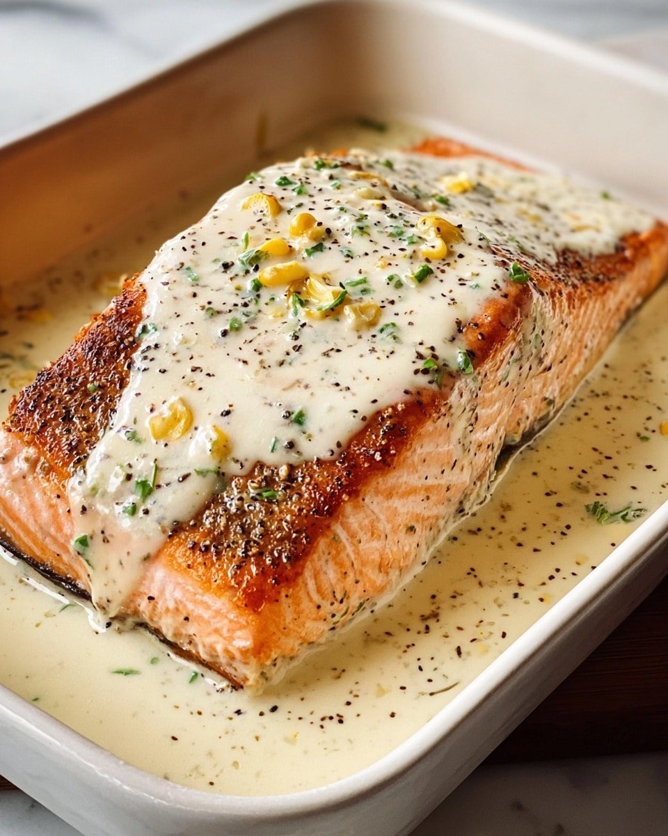 Baked Boursin Salmon Recipe - Recipe Image — Baked Boursin Salmon, baked salmon with Boursin cheese, easy baked salmon recipe, herbed salmon dinner, gourmet salmon dish