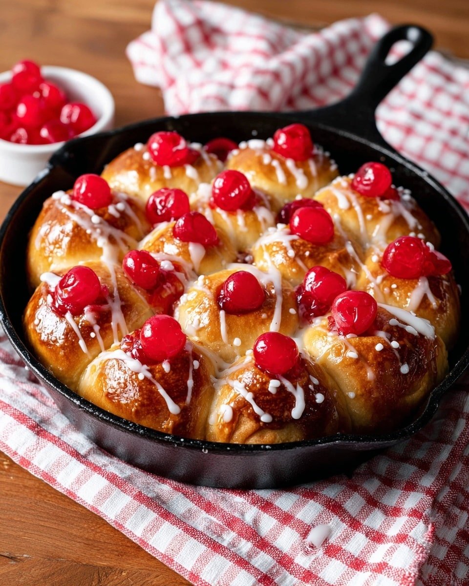 Cherry Pie Cinnamon Bake Recipe - Recipe Image — Cherry Pie Cinnamon Bake, cherry dessert with cinnamon rolls, easy cherry breakfast bake, cozy cherry pie cinnamon recipe, warm cherry cinnamon dessert