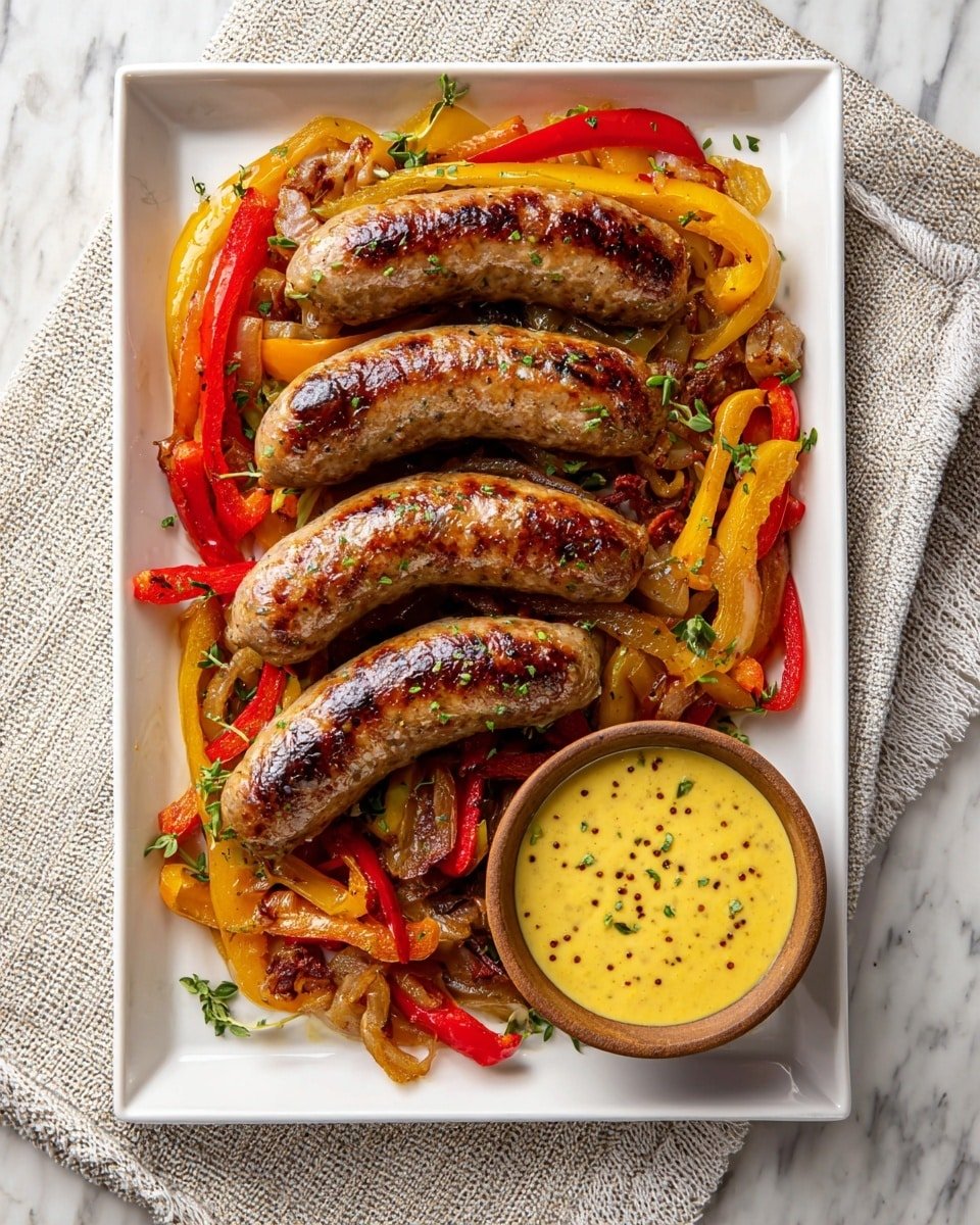 Sheet-Pan Sausage and Peppers with Apples Recipe - Recipe Image — Sheet-Pan Sausage and Peppers with Apples, easy sheet-pan dinner, savory sausage and peppers, apple roasted dish, quick weeknight meal