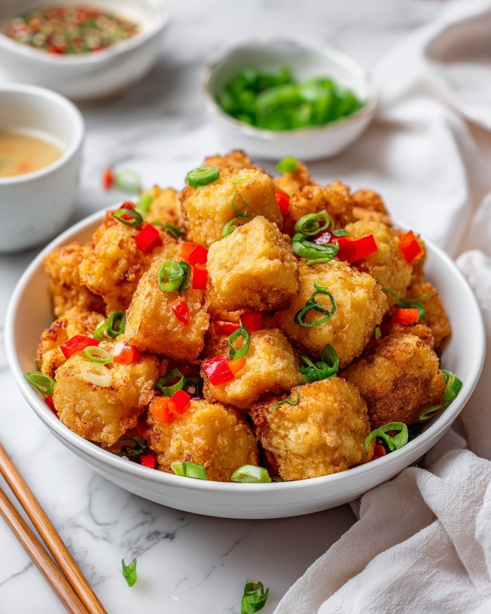 Salt and Pepper Tofu Recipe - Recipe Image — Salt and Pepper Tofu, crispy tofu stir-fry, Asian-inspired tofu dish, easy tofu recipes, quick vegetarian dinner