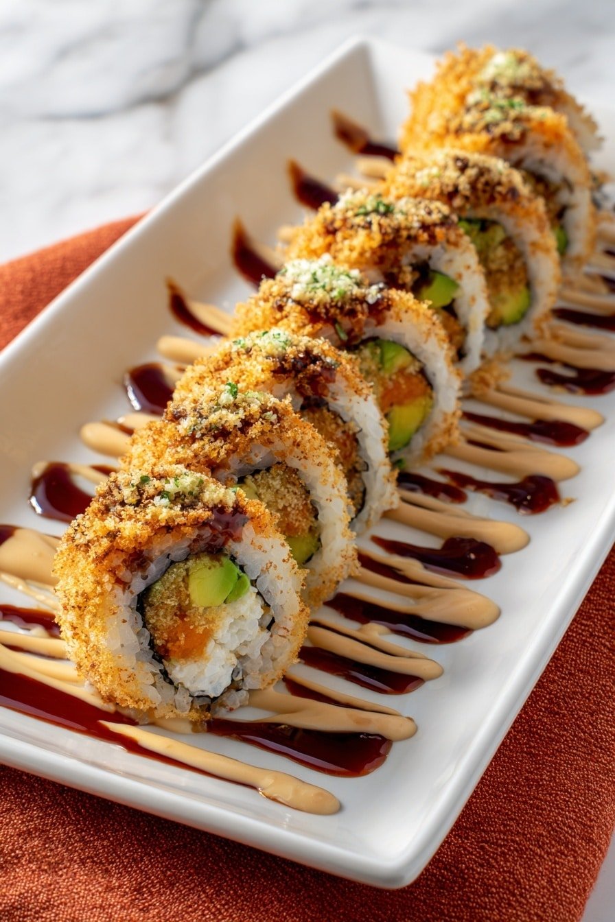 Crispy Salmon and Avocado Sushi Rolls Recipe - Featured Image