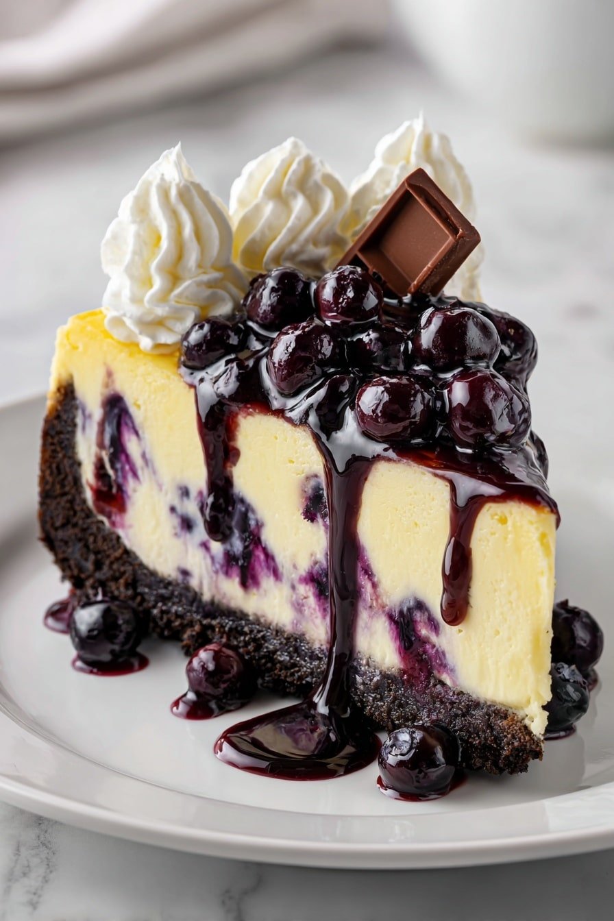 White Chocolate Blueberry Cheesecake Recipe - Featured Image