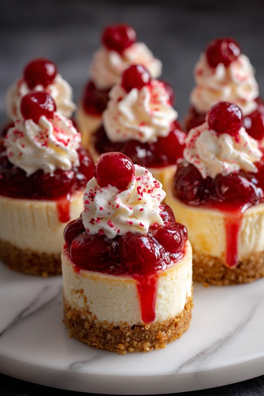 Mini Christmas Tree Cheesecakes Recipe - Serving Presentation
