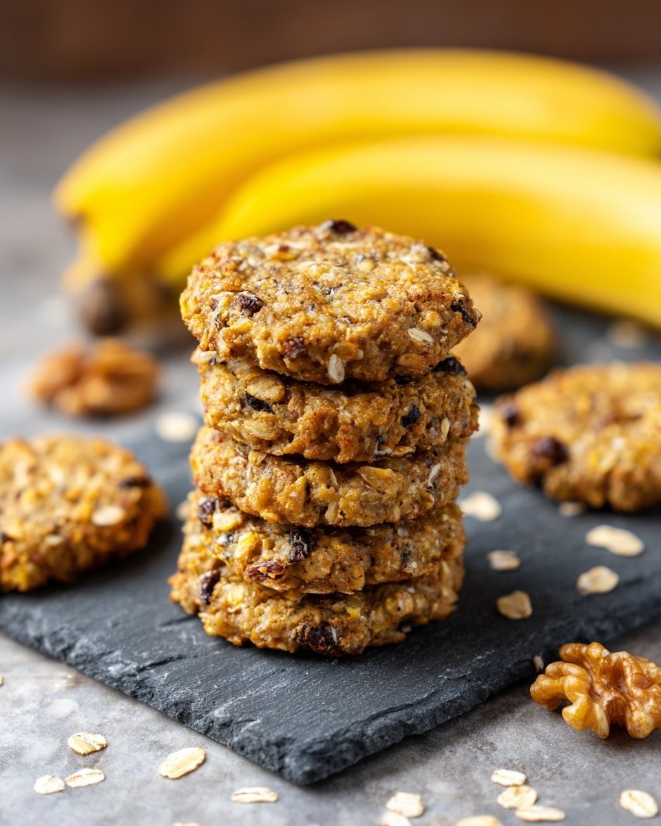Banana Oatmeal Cookies Recipe - Recipe Image — Banana Oatmeal Cookies, healthy banana cookies, easy oatmeal cookies, homemade banana cookies, gluten-free oatmeal treats