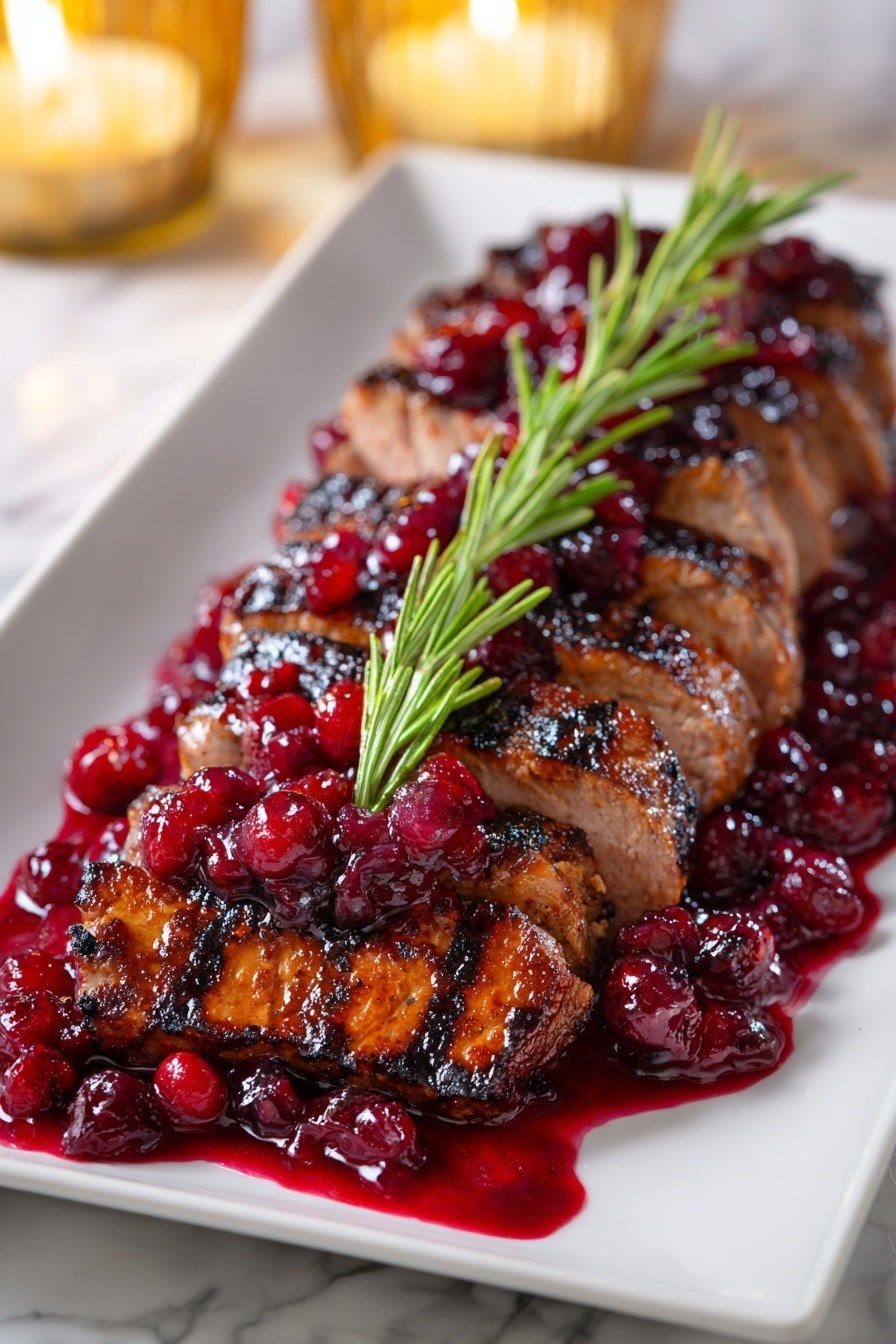 Cranberry Glazed Pork Tenderloin Recipe - Featured Image