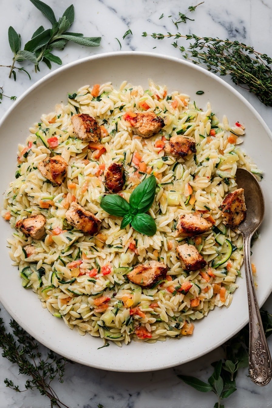Boursin Chicken Orzo Bake Recipe - Featured Image
