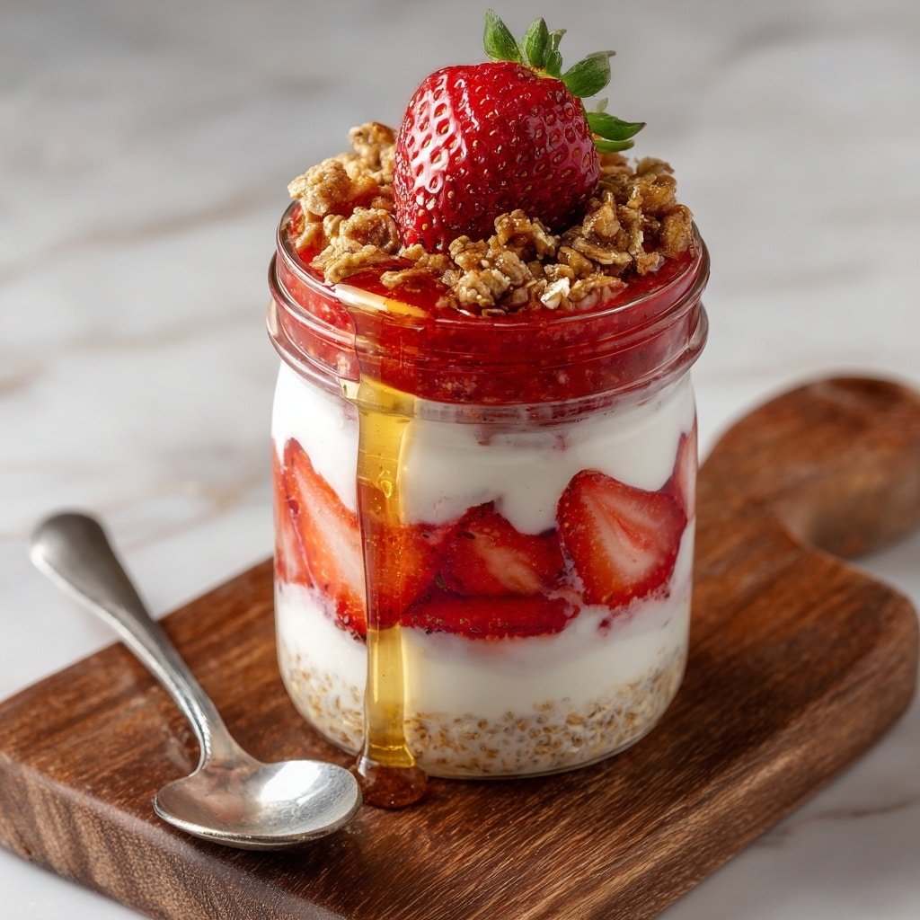 Strawberry Protein Overnight Oats Recipe - Featured Image