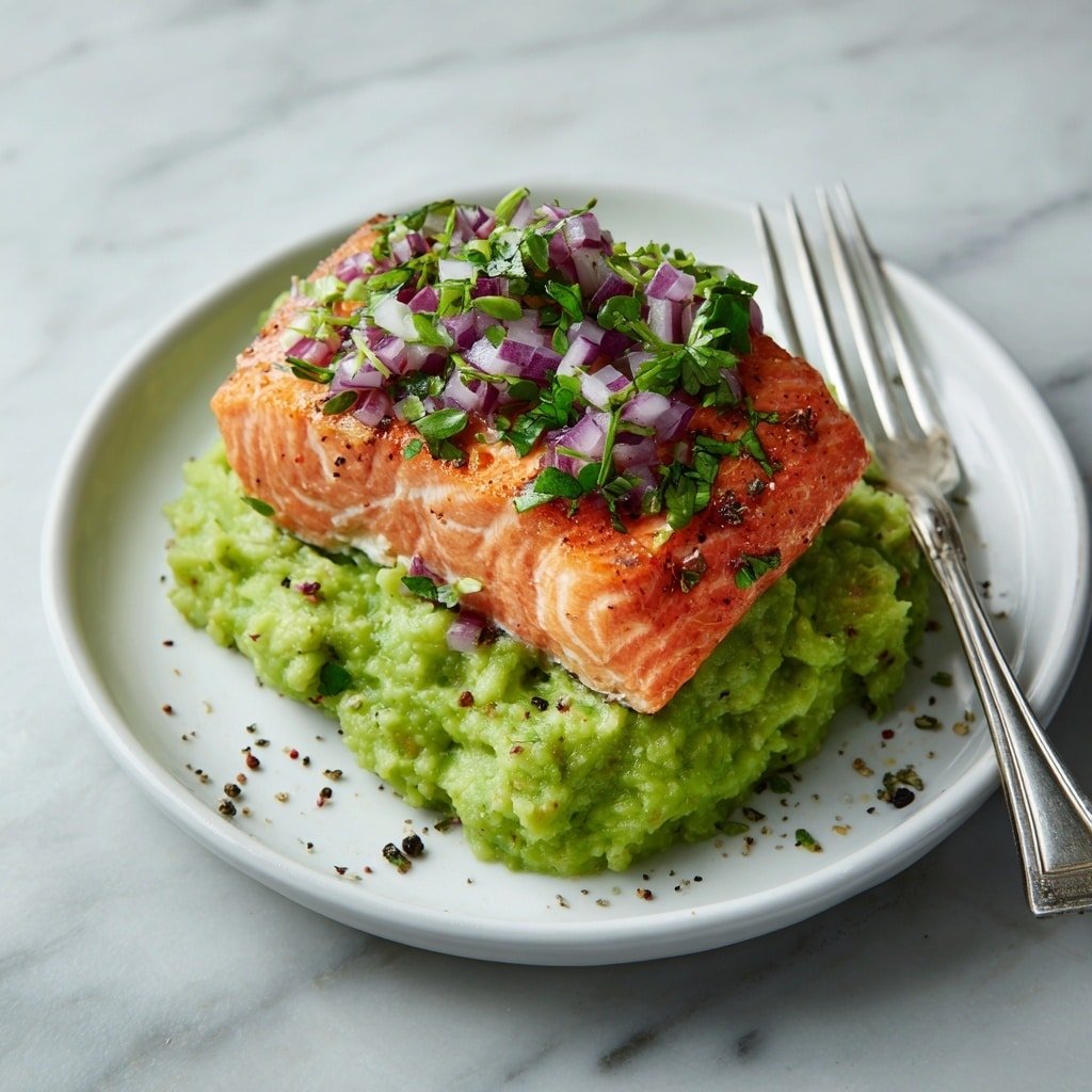 Baked Salmon with Avocado Mash Recipe - Featured Image
