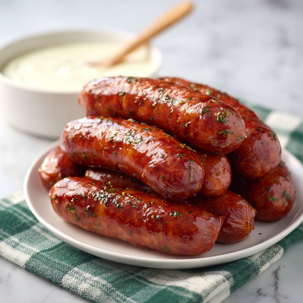 Honey Mustard Sausages Recipe - Featured Image