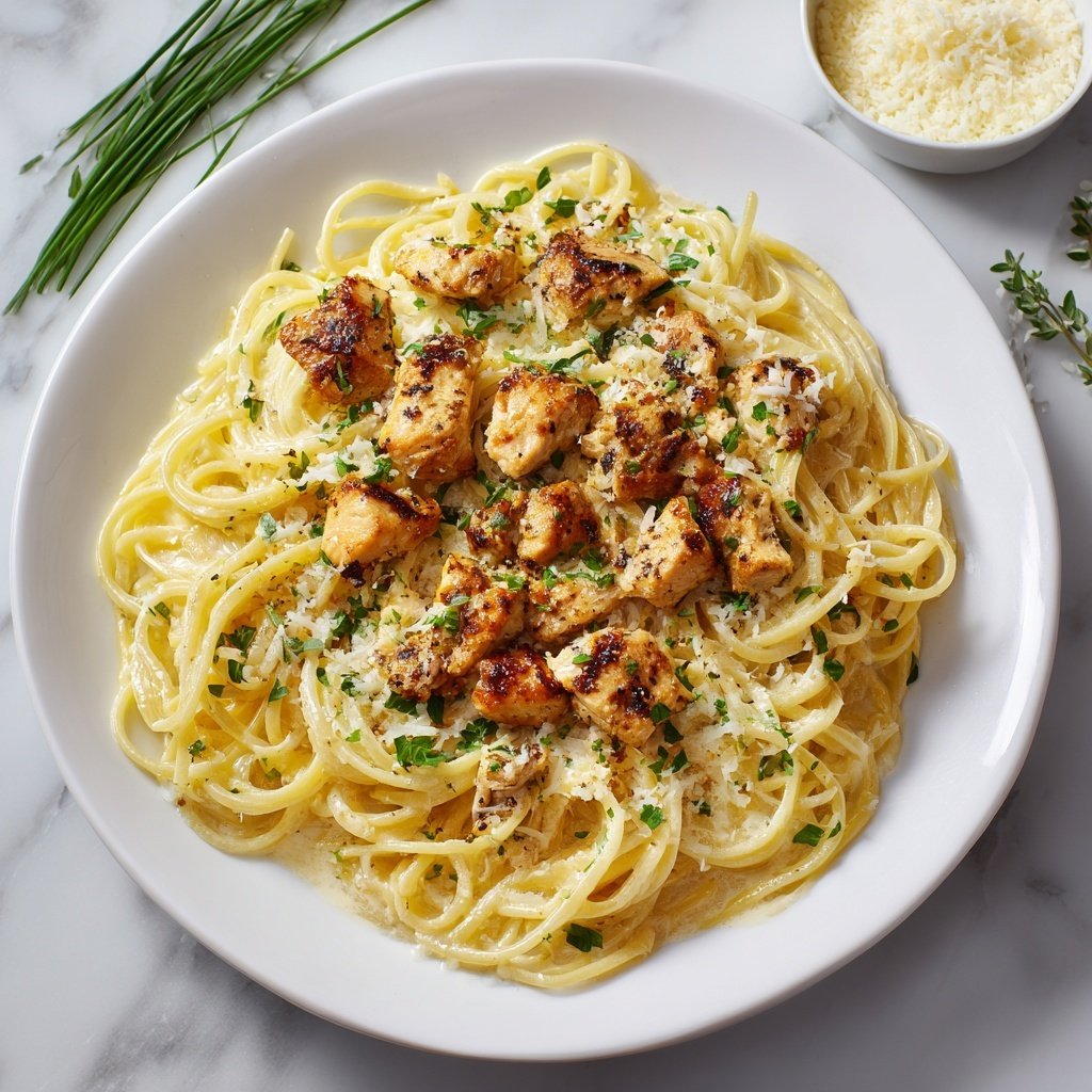 Cowboy Butter Chicken Linguine Recipe - Serving Presentation