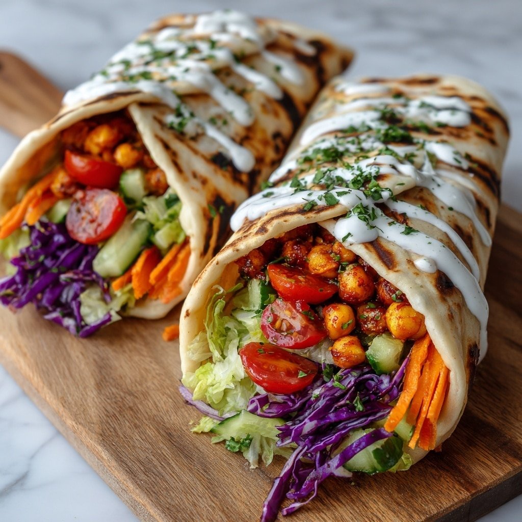 Roasted Chickpea & Red Pepper Wraps Recipe - Featured Image