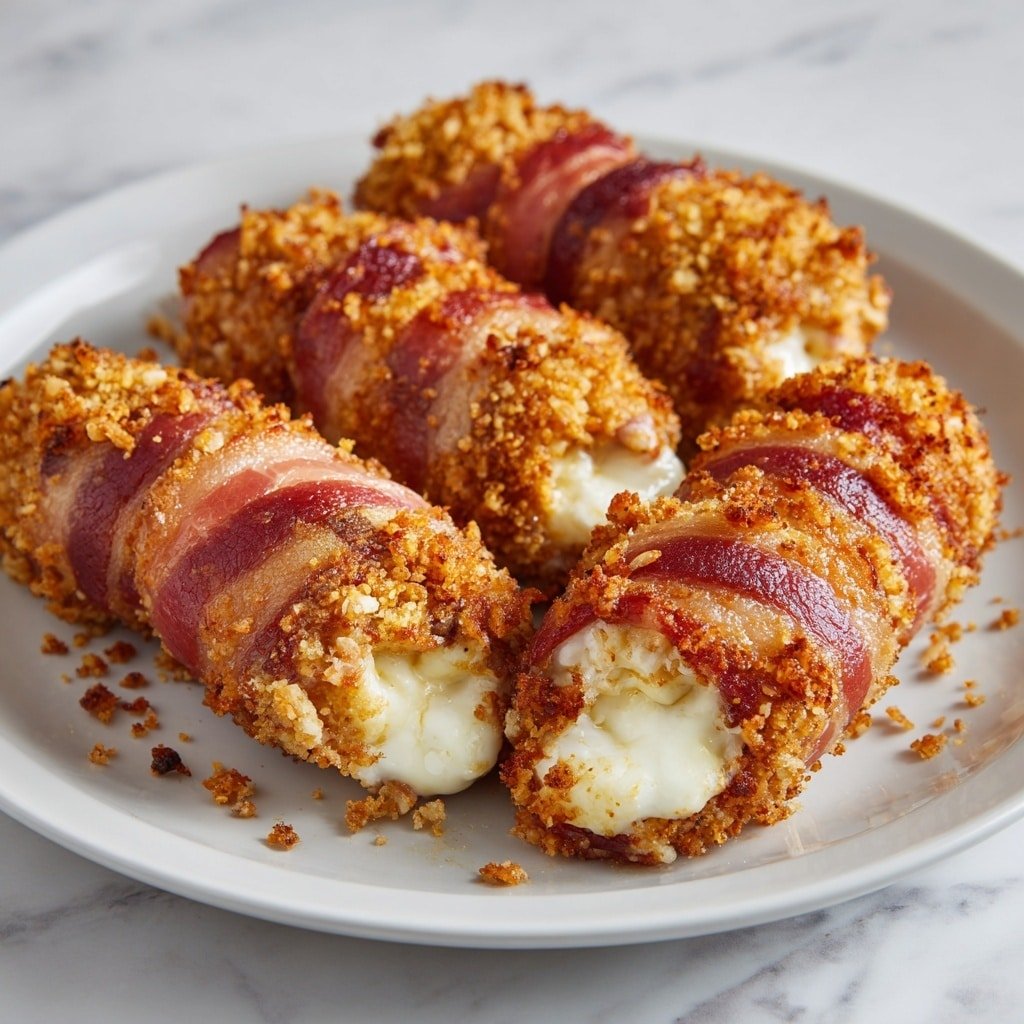 Crispy Bacon-Wrapped Mozzarella Sticks Recipe - Featured Image