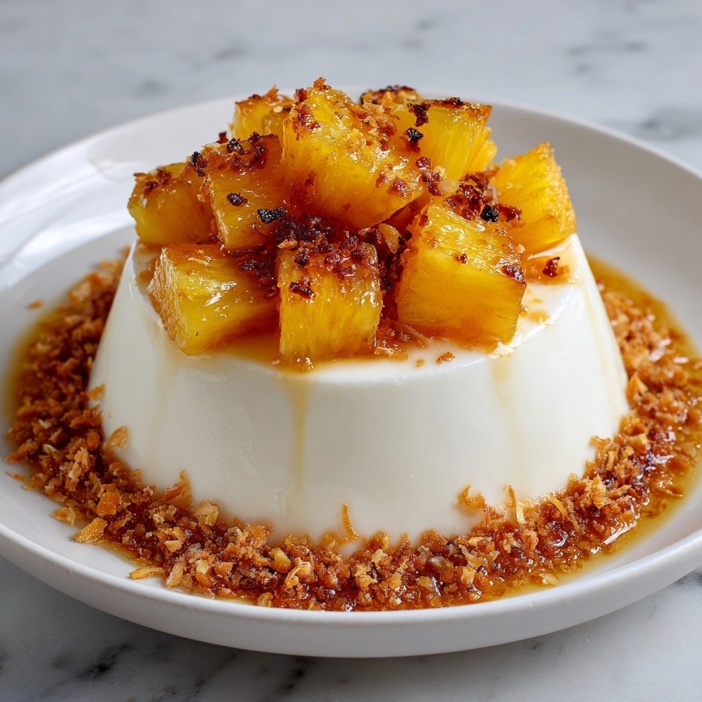 Coconut Cream Panna Cotta with Pineapple Recipe - Featured Image